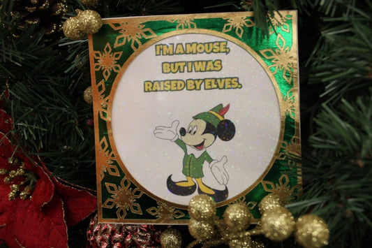 Raised By Elves Christmas Mouse Card - alittlegreenshoppe